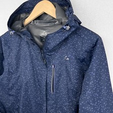 Paradox Rian Jacket Womens Xl Hooded Windbreaker Coated Full Zip Blue
