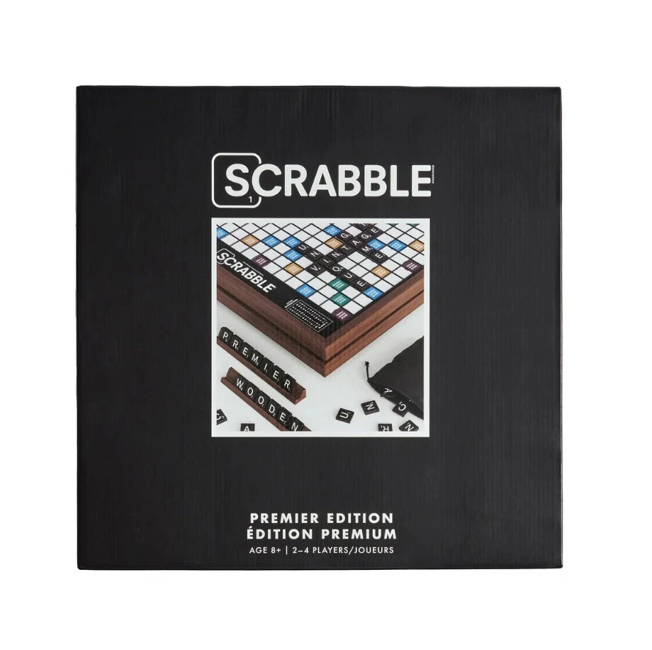 Scrabble Premier Edition w/ Deluxe Rotating Wooden Game Board 2-4 Players Age 8+ - Image 2 of 4