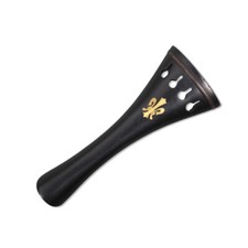 Violin Tailpiece 4/4 Ebony Wood Musical 4 String, Flower Inlay