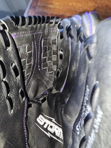 Rawlings Black Baseball Glove ST1200FPUR 12in RHT Youth Purple Nice Free Ship - Picture 10 of 15
