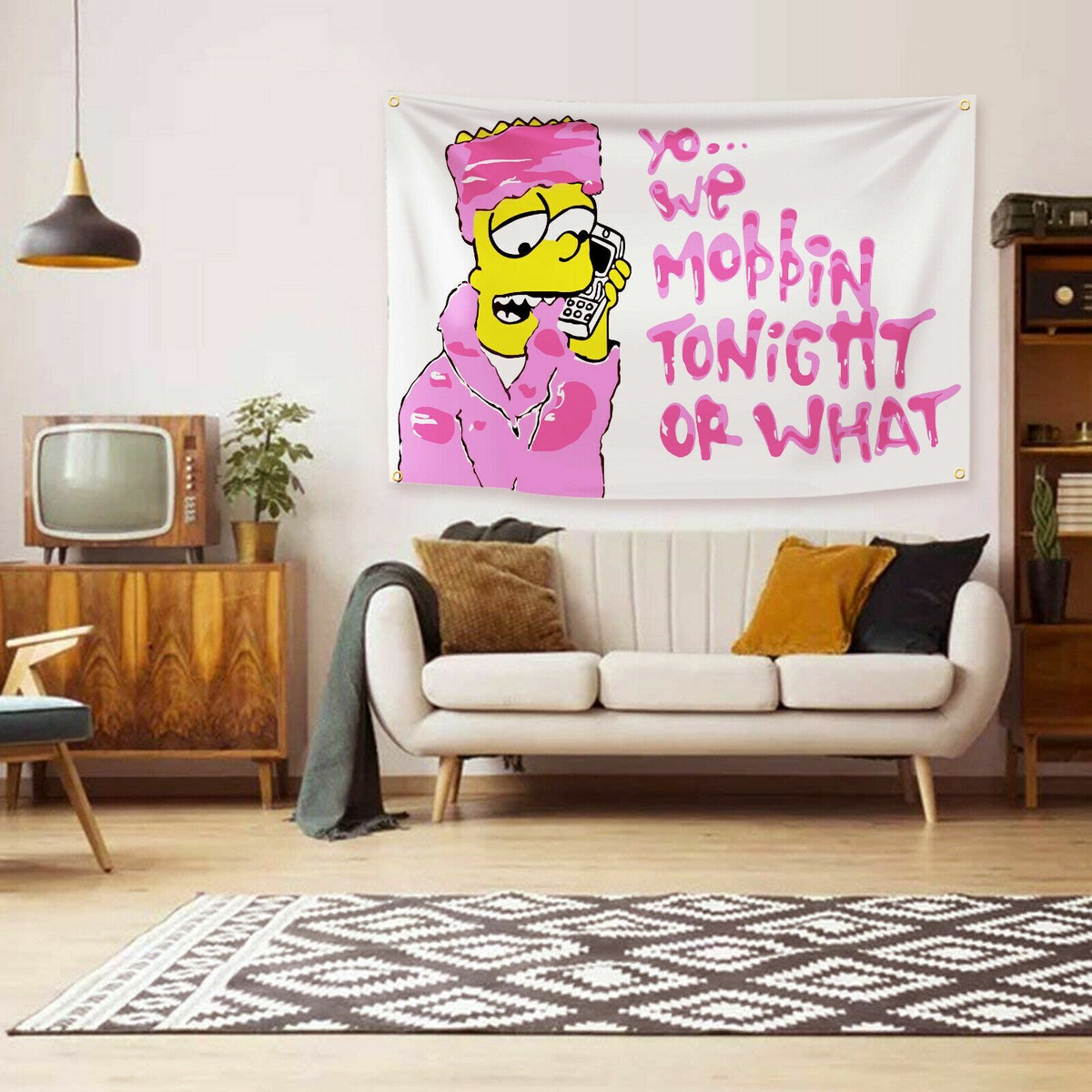 We Mobbin Or What Flag 3x5Ft Banner Funny College Frat Room Dorm