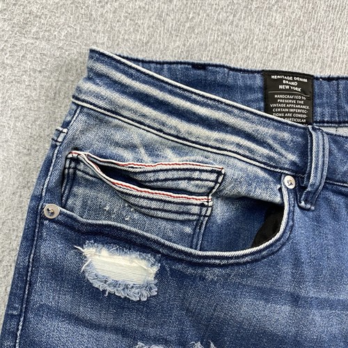 Pantalones de mezclilla ajustados Cult Of Individuality para hombre 42x33 Heritage ropa de calle - Imagen 7 de 22