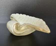 Midcentury Alfredo Barbini Bullicante Sea Shell Form Bowl Italian Murano Glass