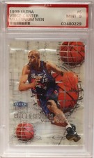 VINCE CARTER PSA 9 Mint MILLENNIUM MEN 1999 Fleer Ultra RC 33 OF 100 RAPTORS