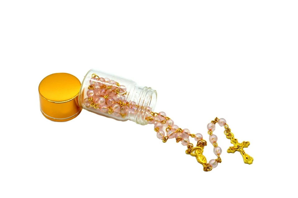 Rosario de cuentas acrílicas en tarro de vidrio Foto 2 de 4