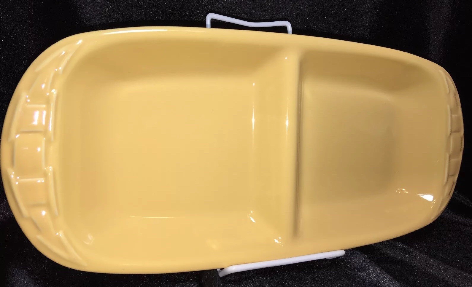 Longaberger Divided DishBowl Woven Traditions Butternut Yellow 15.5” eBay
