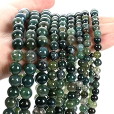 4mm 6mm 8mm 10mm 12mm Agate Natural Gemstone Round Spacer Beads Jewelry Making 