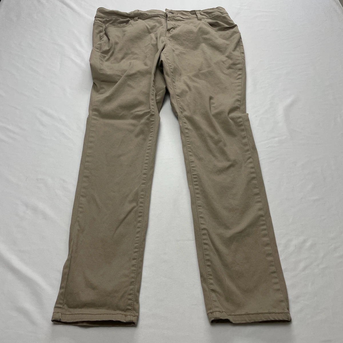 Wax Jeans Pants Womens 14 35x30 Khaki Chino Straight Durable