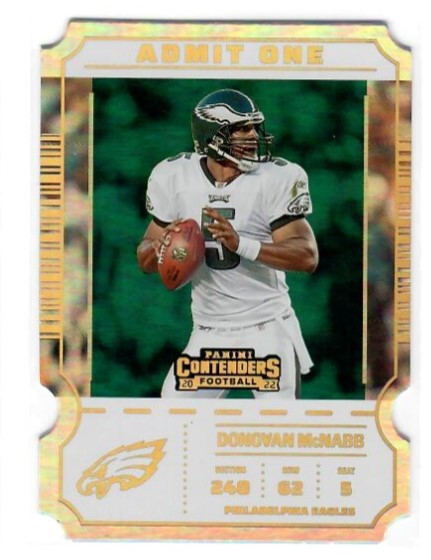 2022 Panini Contenders Donovan McNabb Admit One Die-Cut Ticket Stub AO-DMC SSP