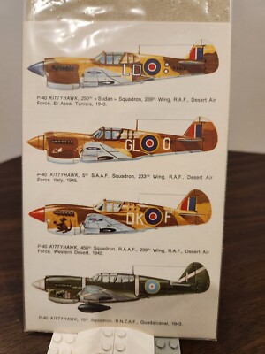 Airplane Model Lettering ESC001 1/72 Aircraft Model Decals for P-40 and Hawker Hurricane | eBay