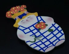 BLOOMIN CAT Spoon Rest Kitty Cat Flower Garden Clay Art