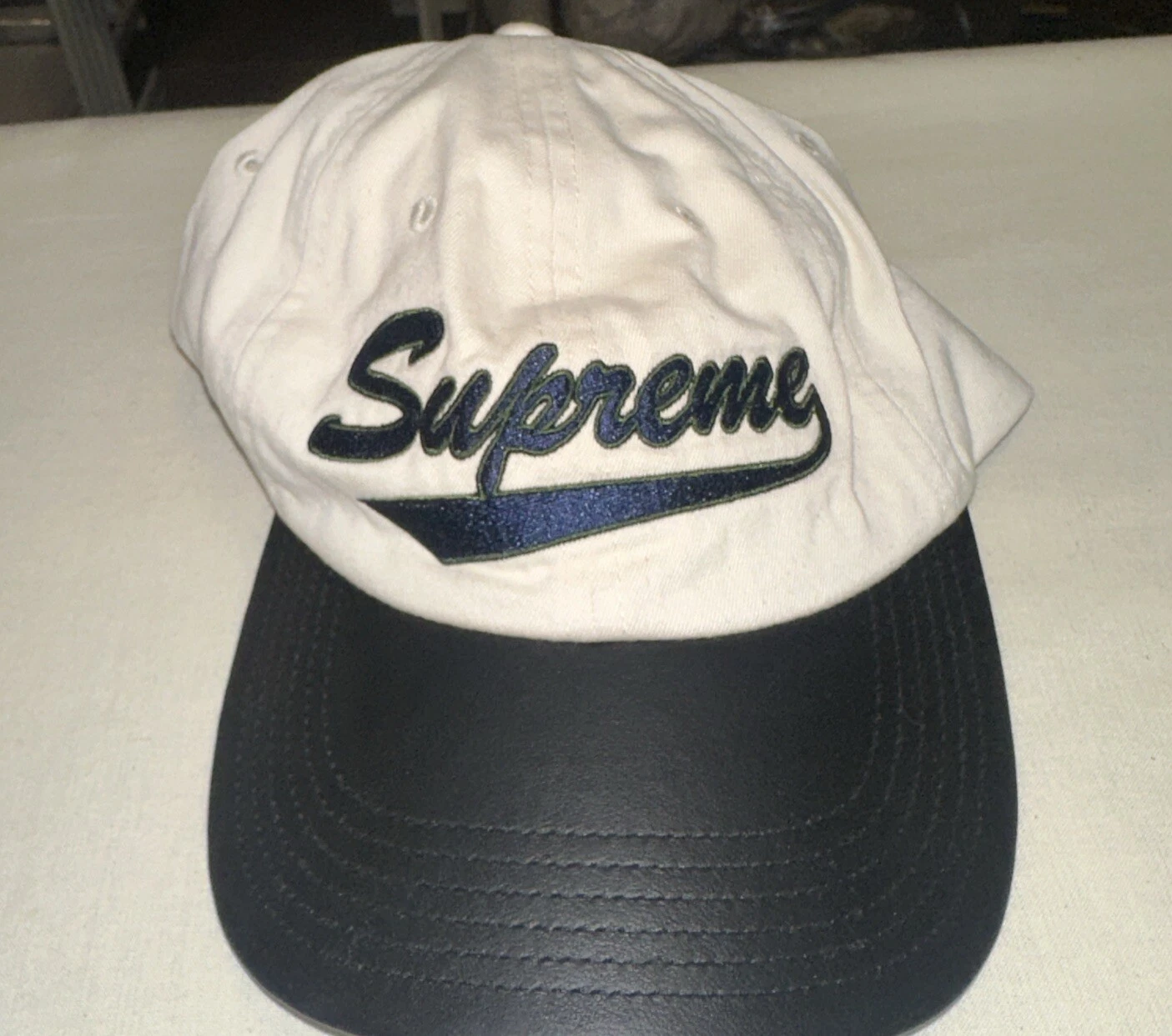 SS21 Supreme Visière Cuir 6 Panneaux Capuchon Chapeau Blanc Capuchon