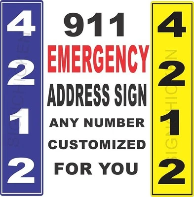 SIGN CHICKEN 911 ADDRESS SIGN -EMEGENCY ADDRESS SIGN - ALUMINUM single sided - NEW