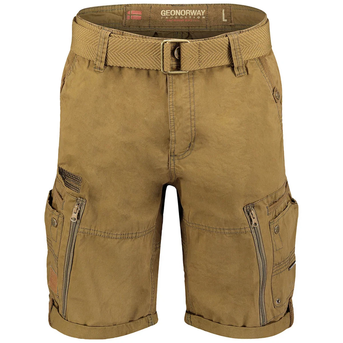 Pantaloncini Cargo Geographical Norway Hunter – Nero, Taglia 4XL, Con Cintura E Bandana Inclusa