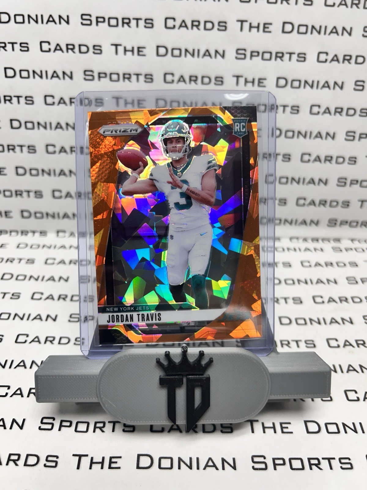 2024 Panini Prizm #359 Jordan Travis Orange Cracked Ice RC