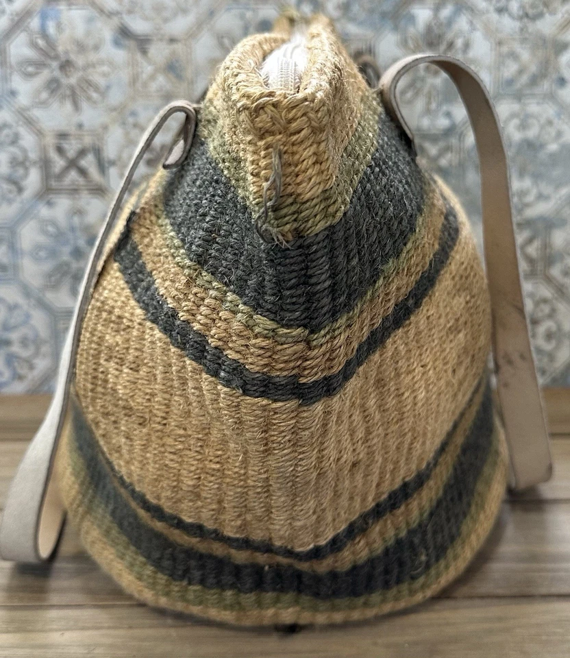 Cartera de Mano APRI Cardo Cubo Natural Doble Cuero Asas Mediana Foto 4 de 4