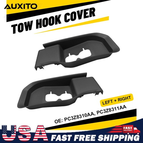 Front Bumper Tow Hook Covers Left+Right For 23-2025 Ford F-250 F-350 F-450 2-20X