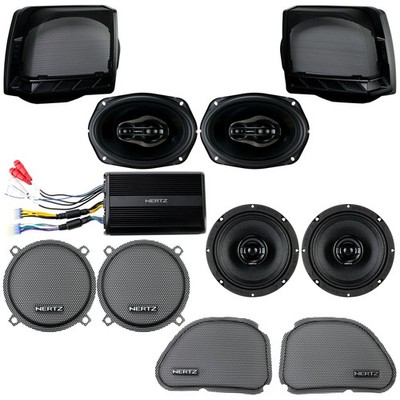 Hertz HSP3-13 4-Speaker Kit w/ Amp for Harley-Davidson Motorcycles 1998-2013