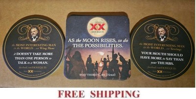 DOS EQUIS XX ''THE MOST INTERESTING MAN IN THE WORLD'' BEER BAR COASTERS NEW