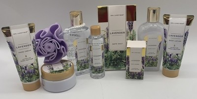Spa Luxetique Lavender Shower bath Kit NEW 9 Pieces.