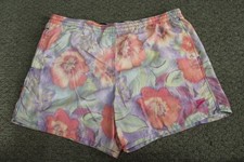 VTG Speedo Floral Watercolor Print Mesh-Lined Swim Trunk Shorts Men's Large 5"