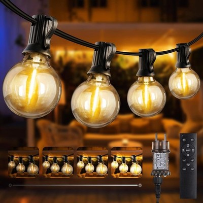 LED Lichterkette 20M Außen mit 27 G40 Glühbirnen, dimmbar
