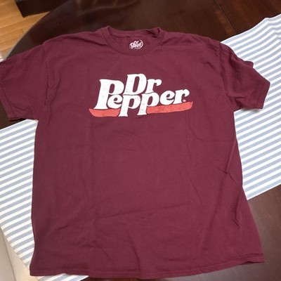 Dr Pepper Burgundy Logo Graphic Crew Neck Short Sleeve T-Shirt XL Mens Cotton
