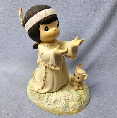 Precious Moments 9'' A PRAYER WARRIOR'S FAITH CAN MOVE MTNS 354414 Squaw Papoose