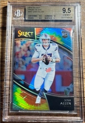 2018 Panini Select Josh Allen Field Level Tie-Dye Prizm /25 BGS 9.5 GEM MINT RC