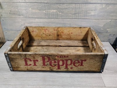 1960年 ヴィンテージ Dr Pepper 木製ボトルキャリー Vintage Dr Pepper Wood Soda Crate Bottle Carrier | eBay