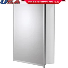 Hang N Lock Bathroom Medicine Cabinet Adjustable Shelves Mirror Bevelled Edge US