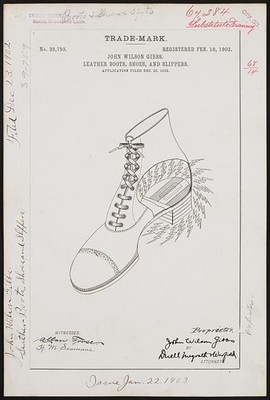 [ John Wilson Gibbs for [Shoe Logo] brand Leather Boots, Shoes, and Slippers]