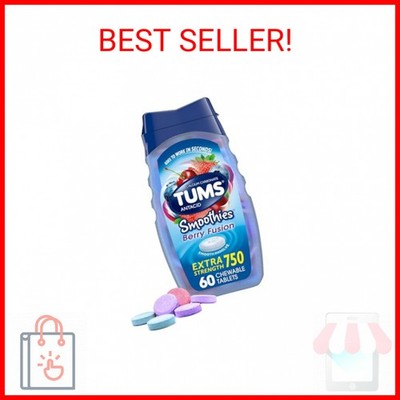 TUMS Antacid Smoothies Berry Fusion Tablets 60 Count