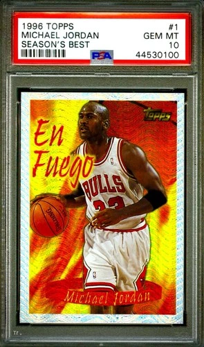 1996 Michael Jordan Topps En Fuego PSA 10 RARE Seasons Best Gem Mint Pristine #1