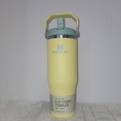 Stanley The IceFlow 30 oz BPA Free Flip Straw Tumbler Yellow Car Cup Holder