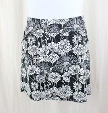 Jofit Women's Black White Floral Print Elastic Waist Activewear Skort Large