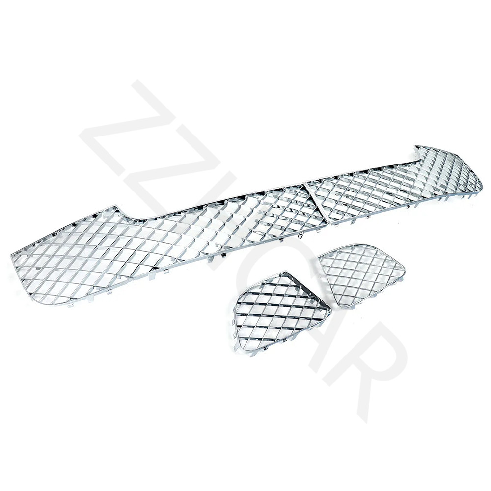 Fit Bentley Continental Gt Gtc 2012-15 New Chrome Bumper Lower Mesh Grille 4Pcs