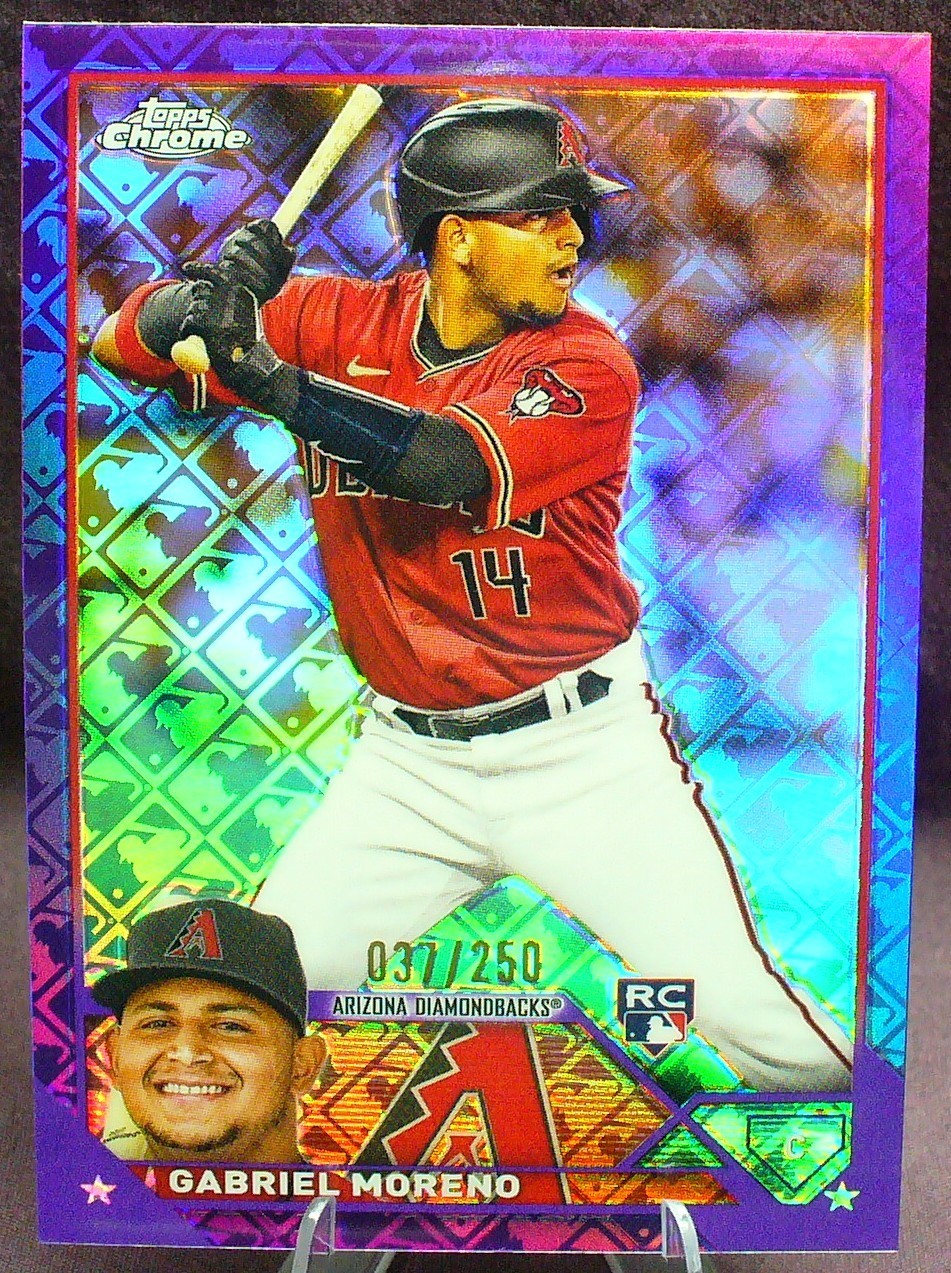 GABRIEL MORENO 2023 Topps Chrome Logofractor #189 (RC)(#'d) /250 Purple