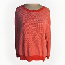Liz Claiborne Red and White LS Pullover Cotton Women's Sweater Size XL