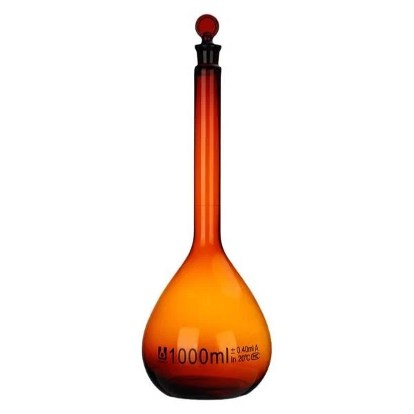 Transparent Amber Volumetric Flask Set 5ml-2000ml with Stopper - Image 4 of 4