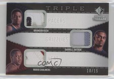 2008-09 SP Rookie Threads 10/15 Brandon Rush Darrell Arthur Triple Patch 6e0