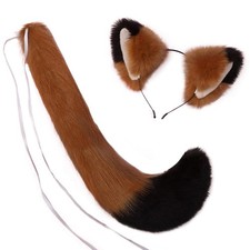 Faux Fur Tail and Ears Anime Ears Tail Wolf Fox Cat Ears and Tail Set