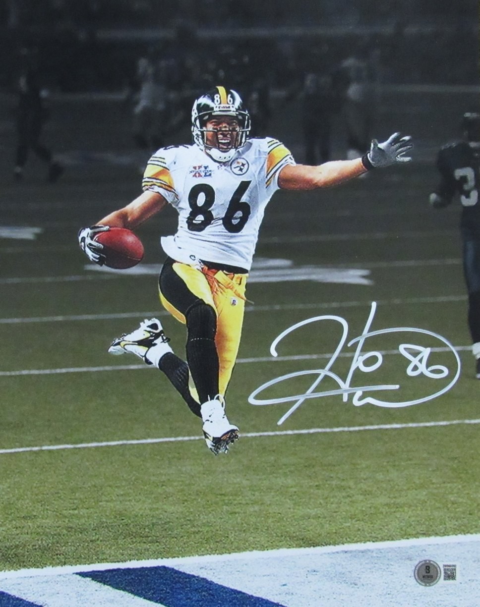 Hines Ward Autographed Signed 11x14 Photo Pittsburgh Steelers Beckett 195312 