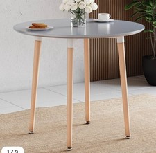 Image of Vida Designs Batley 4 Seater Round Dining Table Grey
