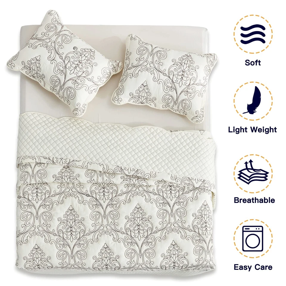 Juego de colcha edredón edredón tamaño completo - funda de cama ligera - hermoso... Foto 3 de 4