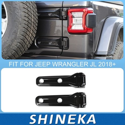 Carbon Fiber Spare Tire Tailgate Door Hinge Cover Trim for 18+ Jeep Wrangler JL
