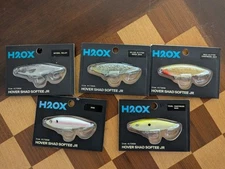 Lot 5x - H2OX H2O Xpress Hover Shad Softee Junior Jr 2 VMC Hooks 3" 3/8oz 