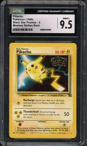 Pokemon CGC 9.5 Mint+ WB Pokemon The First Movie Stamped Promo Pikachu #4