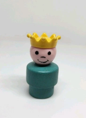 Vintage Fisher Price little people wood turquoise PRINCE