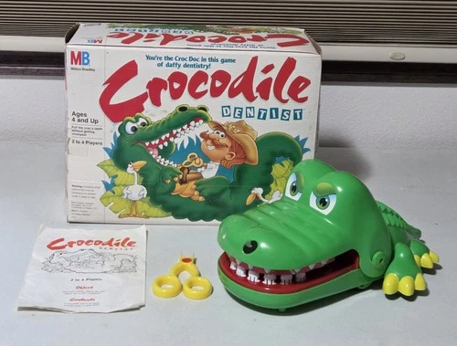 Vintage Crocodile Dentist Game 1990 Missing Teeth Works Moves & Chomps
